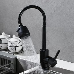 Kitchen Faucets Stainless Steel Faucet 360 Degree Swivel Flexible Hose Sink Tap Deck Mounted Cold And Water Mixer Single Handle