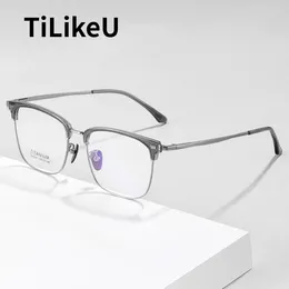 Sunglasses Frames Titanium Eyeglasses Fashion TR Square Shape Eyeglass Men Business Eyewear Women Prescription Blue Light Glasses Frame