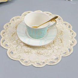 Table Cloth Gold Satin Flower Embroidery Cover Wedding Party Tablecloth Kitchen Christmas Decoration And Accessories