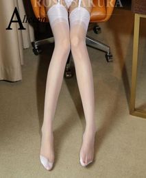 5pcslot Women Sexy Retro Stockings Back Seam Cuban Heel Thigh High Stockings Wide Rib Top Edge Nylon Transparent Medias 0913 J1902697741