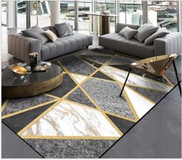 AOVOLL Fashion Modern Black And White Grey Marble Gold Line Cross Door Mat Carpet Bedroom Rug Living Room Kitchen Mats1568773