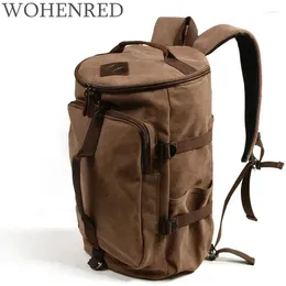 Backpack Multifunction Canvas Men Hand Bag Weekend Hiking Rucksack Casual Travel Daypack Shoulder Bags Large Male Luggage