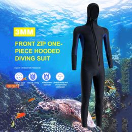Women's Swimwear Neoprene Diving Surfing Suit Hooded Unisex Snorkeling Swimsuit Warm With Zipper Elastic Anti-scratch Outdoor Accessories