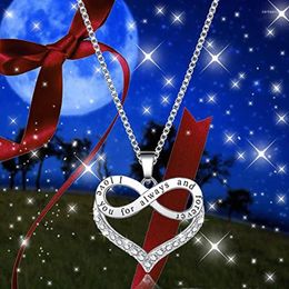 Pendant Necklaces Eternity Love Necklace For Women Infinity "I You Always And Forever" Letter Trendy Lady Wedding Jewellery