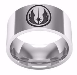 Selling Jedi Symbol Engraved Couple Movie Ring Polished Stainless Steel High Ring Film Jewelry Gift For Men3472435