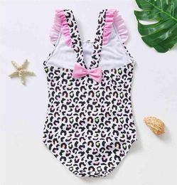 New 2022 Girls Swimwear 29Year Toddler Baby Girls Swimsuit High quality Children Swimwear Leopard print Kids Bathing suitST245271892726