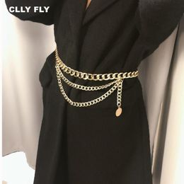 Fashion Waist Chain Belt For Women Retro Dress Tassel Waist Silver Gold Belts Female All-Match Waistband Ladies Metal Girdle 258z