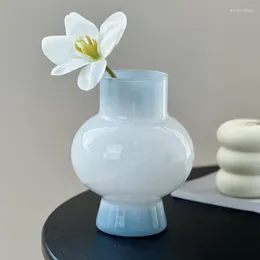 Vases Minimalist Glass Vase French Style Living Room Floral Decoration Small And Fresh Home