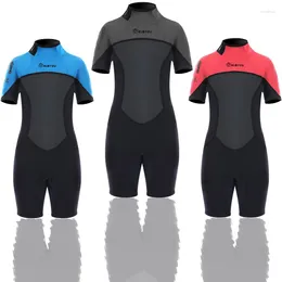 Women's Swimwear Diving Suit 2.5mm Girls And Boys One-piece Swimsuit Warm Short Sleeved Shorts Surfing