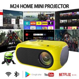 Projectors 2024 New M24 Mini Projector LED Portable Home Projector Compatible with HDMI USB 640 * 480P Supports 1080P Video Project Childrens Gifts J240509