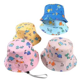 Caps Hats Summer Baby Hat Boys and Girls Cotton UV Protection Sun Hat Children Panama Beach Childrens Bucket Hat Cute Cartoon Baby Hat d240509