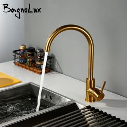 Stainless Steel Brushed Old Gold Single Holder Single Hole Cold and Deck Mounted Kitchen Sink Faucet 240508