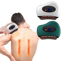 Home Beauty Instrument Electric Scraping Board Guasha Stone Relaxation Massage Devices Gua Sha Scraper Hot Compress Vibration Facial Lifting Slimming Q240508