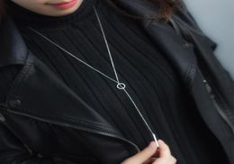 women039s Real Sterling Silver Jewellery Lucky Bar Lariat Necklaces Sweater Necklace Long 925 Sterling Silver GTLX1196 20110442741221712724