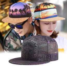 Ball Caps Fashion Street Men'S And Women'S Hiphop Hip-Hop Hat Turn Printed Outdoor Casual European American Flat Brim