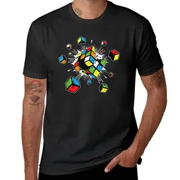 Men's Polos Exploding Cube Speed Cubing Puzzle Master T-shirt Blacks Anime T Shirts For Men Graphic