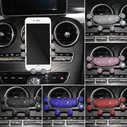 Car Holder Six Points Gravity Bling Car Phone Holder Air Vent Clip GPS Mount Stand for IPhone Samsung Xiaomi Smartphone Holder Support T240509
