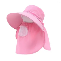 Wide Brim Hats Breathable Women Sun Protection Hat Face Full Cover Removable Mask Outdoor Summer Sunscreen Cap