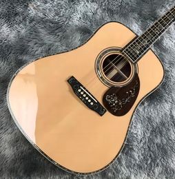 41 D45 series Solid wood profile all abalone shell with black acoustic guitar 3698