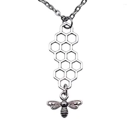 Pendant Necklaces 1pcs Honeycomb Bee Necklace Men Materials Accessories For Jewelry Crafts Chain Length 43 5cm