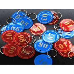 Tags Acrylic With Numbered 1-200 Key Ring Plastic Discs Serial Numbers Label Locker Lage Checkroom ID Digit Cards