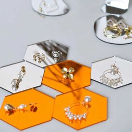 Jewellery Tray Acrylic Mirror Jewellery Display Rack Earring Ring Tray Ear Studs Storage Holder Nose Ring and Cufflinks Exhibit Small Handicrafts