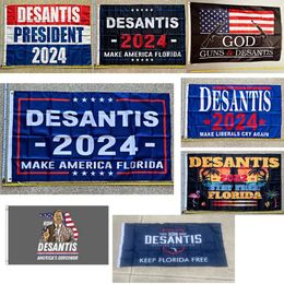 100D Latest Feet Design 3X5 Polyester Ron Desantis Flag 90X150cm Home Garden Banner Decorations For US Presidential Election