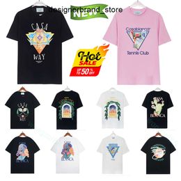 Casa Blanca Casablanca Tshirts Women Men t Shirt 2024 Summer New Style Designer Graphic Casablanc Letter Printing Loose Clothes Mens Tees Size S-xxl WSHA