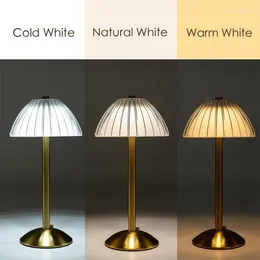 Table Lamps Nordic Crystal Rechargeable Lamp LED Bar Touch Dimmable Golden Desk Living Room Bedroom El Bedside