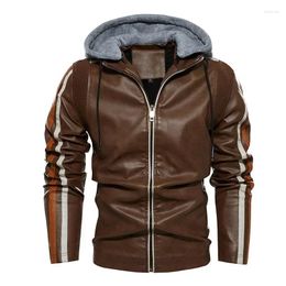 Carpets Mens PU Leather Jackets Winter Casual Motorcycle Jacket Biker Warm Fleece Coats European Windbreaker B01514