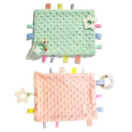 Towels Robes Baby Colourful Tags Security Blanket Soother Teether Comforter Appease Towel Bib