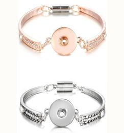 10pcs Rose Gold Silver Snap Bracelet For Women Men Fit DIY 18mm Snap Buttons Jewellery Button Bracelet Bangles9059968