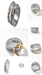 Rings ed Women Braided Designer Men Fashion Jewellery for Cross Classic Copper Ring Wire Vintage X Engagement Anniversary Gift2776501