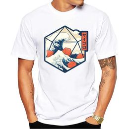 Men's T-Shirts THUB O-Neck Short Slve Male Casual Tops Vintage Strtwear Hexagon Print Great Wave Mens T-Shirt Men Clothing Y240509