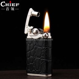 CHIEF G Creative Kerosene Lighter Personality Crank Grinding Wheel Open Flame Lighter