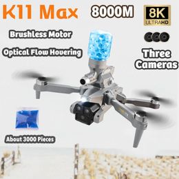 K11 Max Drone with 8K Three Camera Water Bombs FPV Brushless GPS Return 360° Laser Obstacle Avoidance RC Quadcopter Toys 240508