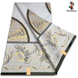 est Ghana African Golden Wax Fabric Real Wax Fabric 100% Cotton Sewing Soft Women Dress Material Ankara Wax Gold Print Pagne 240508
