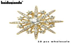 Lof of 10pcs Whole Factory Direct High Quality Crystal Rhinestones Starburst Brooch Pins 2010098487791