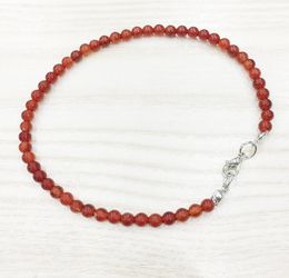 MG0146 Whole Natural Carnelian Anklet Handamde Red Agate Womens Mala Beads Anklet 4 mm Mini Gemstone Jewelry1112966