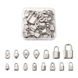 Charms 30pcs Box Stainless Steel Heart Padlock Dangle Lock Pendants For DIY Bracelets Necklaces Jewellery Crafts Keyhcian Making 239K