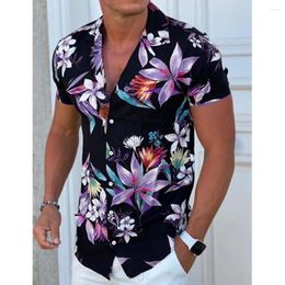 Men's Casual Shirts Shirt Button Summer Floral For Men Street 3d Print Plus Size Hawaiian Beach Breathable Short Sleeve