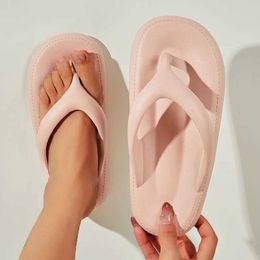 Slippers New Summer Concise Solid Colour Ladies Flip Flops For Women Cosy Slides Lithe Soft Seabeach Sandals Indoor Home Shoes H240514