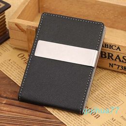 Designer-Wholesale- Mens Thin Leather Slim Magic ID Holder Money Clip Wallet HOT 329t