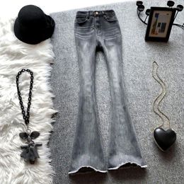 Women's Jeans 2024 American Style Vintage Denim Frayed Trouser Korean Fashion Streetwear High Waist Pant Women's U16