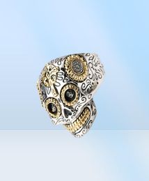 100 Real 925 Sterling Silver Vintage Rings for Men Women Gothic Punk Rock Mens Ring Skull Ring Jewelry9609786