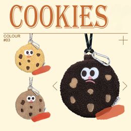 Funny Cookie Purse Cartoon Plush Keychain Pouch Coin Holder Chest Bag Ornament Key Bag for Girls