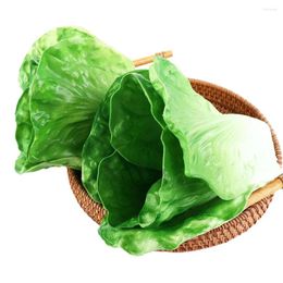 Decorative Flowers PU Simulation Realistic Artificial Lifelike Pography Prop Vegetable Model Lettuce Table Display