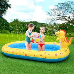 Children Swimming Pool Inflatable Spray Pool Outdoor Summer Water Toys Baby Bathtub Dinosaur Sprinkler Game Backyard Water Play 240508