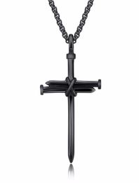 Designer Necklace Stainless Steel Men Women Necklace Religious Gold Silver Black Nail Pendant Necklace Jewellery Box Link7777939