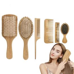 Hair comb set large hair wooden hair brush scalp massage comb 6-piece air cushion hair comb hair removal brush 240429